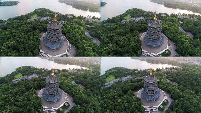 雷锋塔鸟瞰图杭州西湖西湖雷峰塔