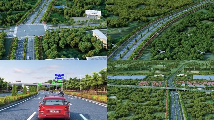 马路工程方案设计动画城市规划景观园林大道