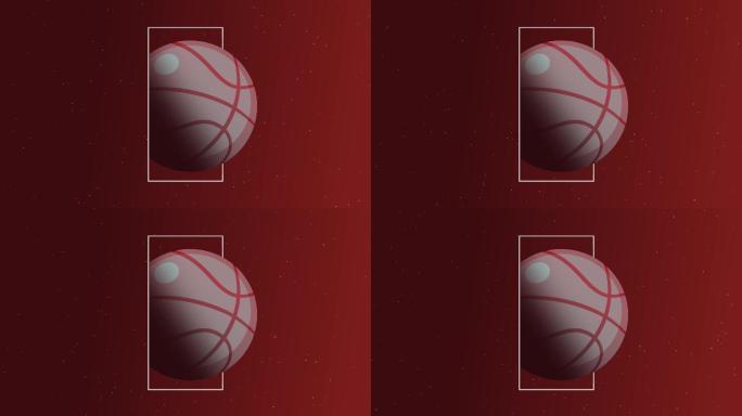红色篮球运动开场白背景库存视频动画-篮球动画
