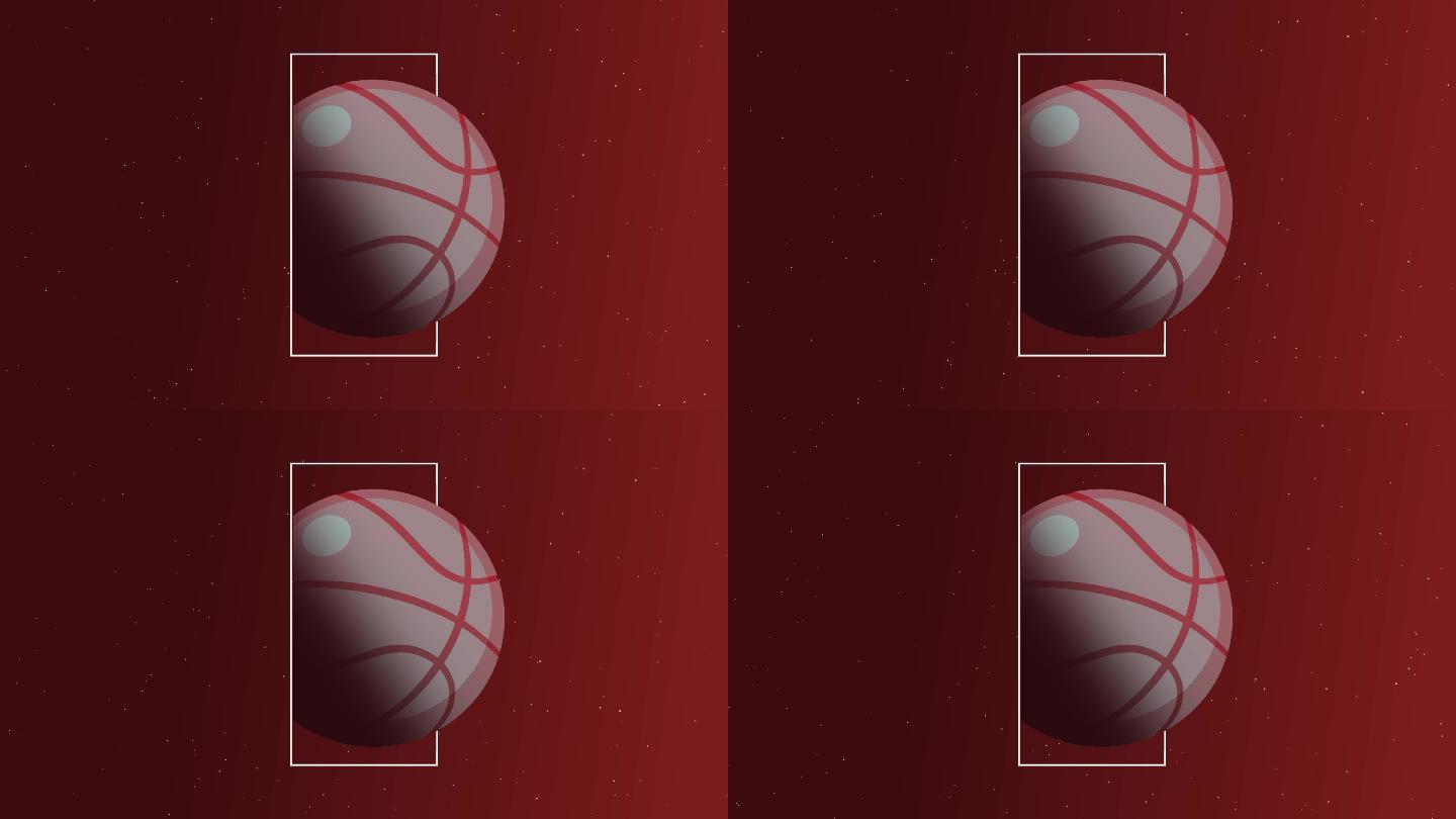 红色篮球运动开场白背景库存视频动画-篮球动画