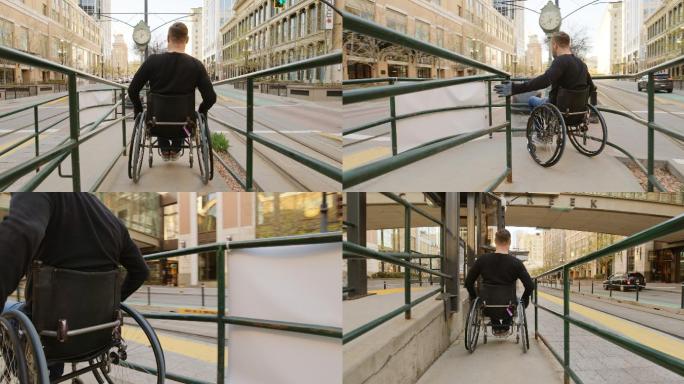 城市残疾人残障座轮椅