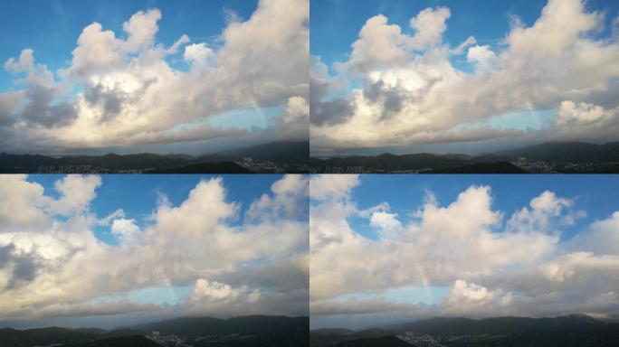 【正版素材】蓝天白云下的彩虹