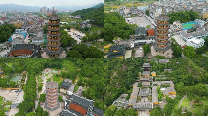 航拍大罗山仙岩寺