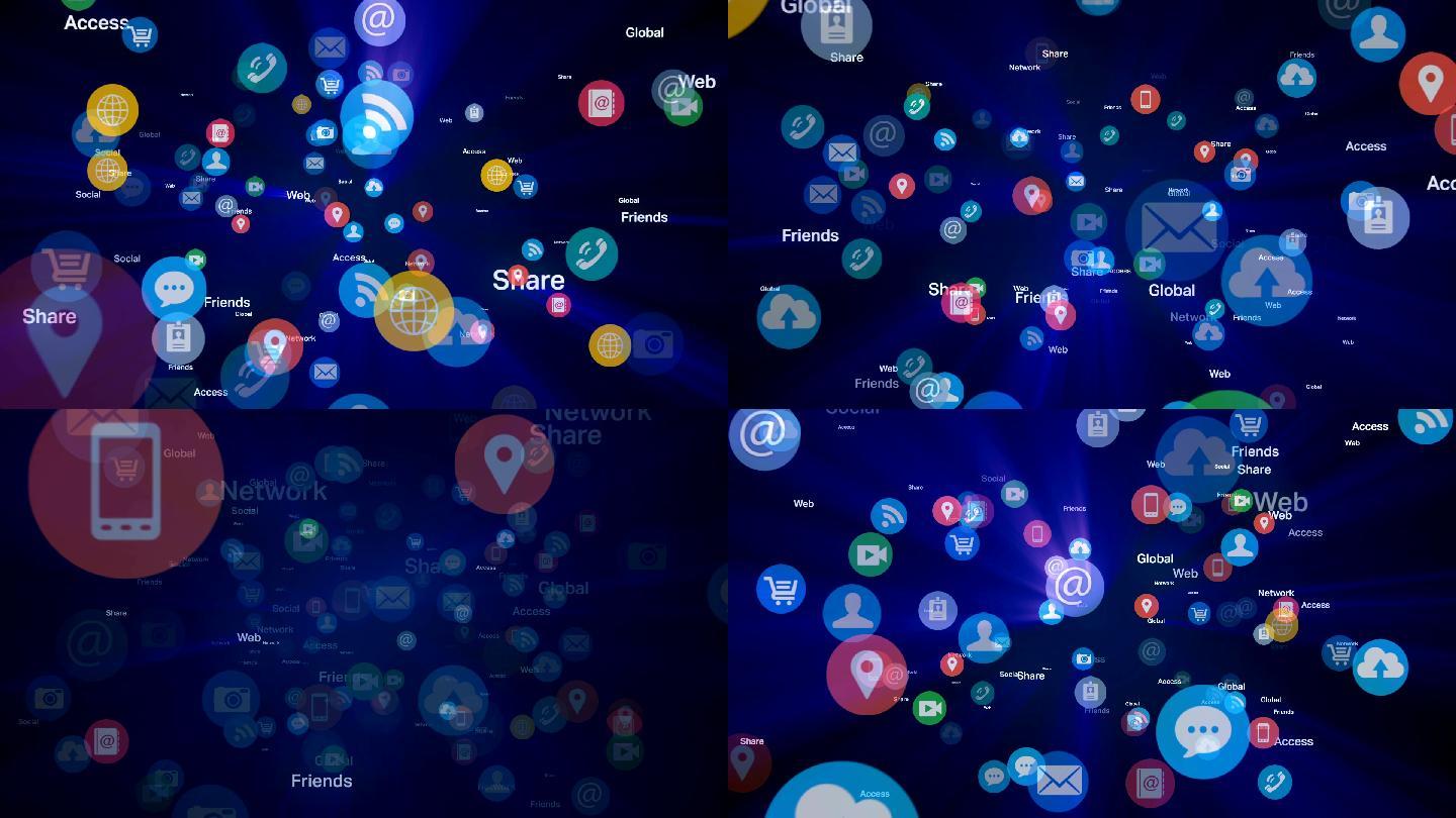 社交网络和媒体-蓝色