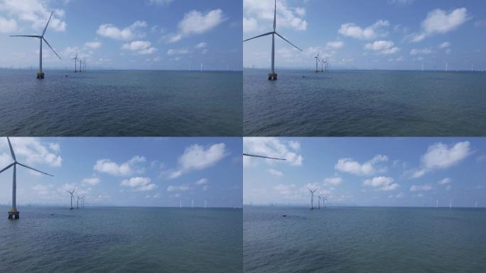宏伟的海上风力发电厂鸟瞰图