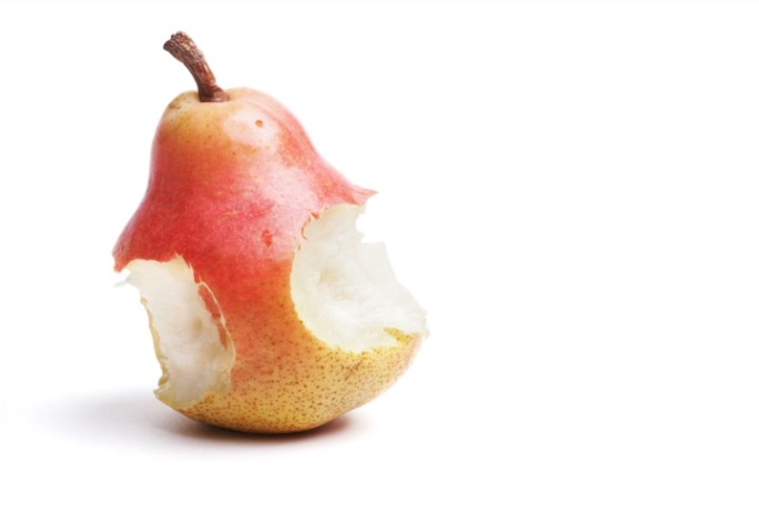 吃梨梨被一口一口吃掉吃梨延时快速吃梨