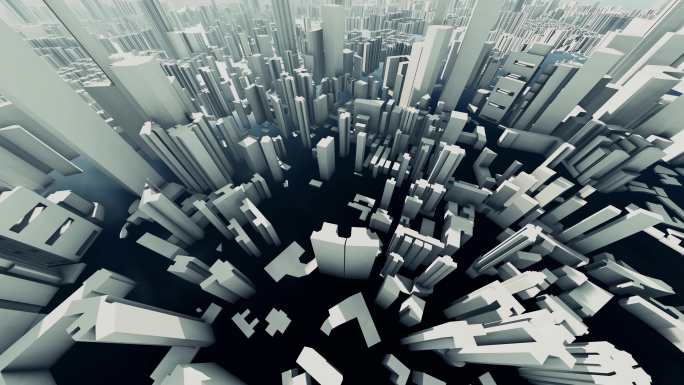 抽象城市黑白城市变化变幻