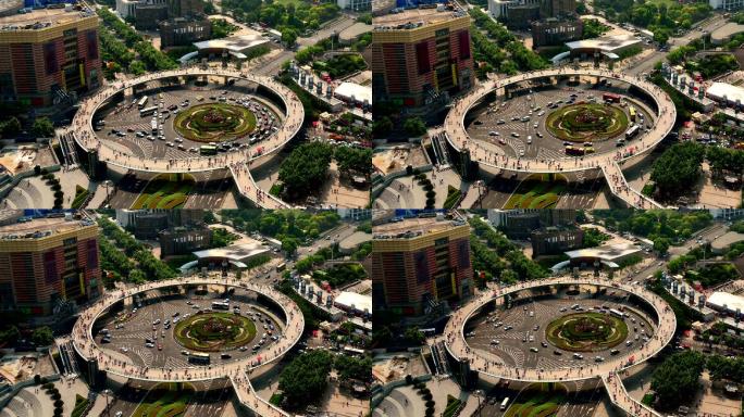 上海陆家嘴环形立交桥高架图，延时