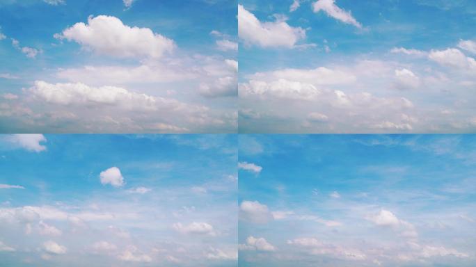 小清新天空云延时云朵飘动唯美蓝天白云变化
