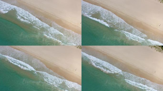 空无一人的三亚亚龙湾海滩海浪
