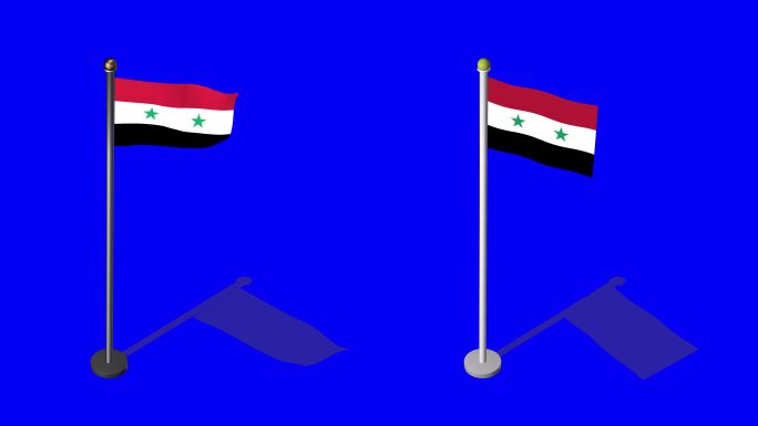 叙利亚等距旗三维动画