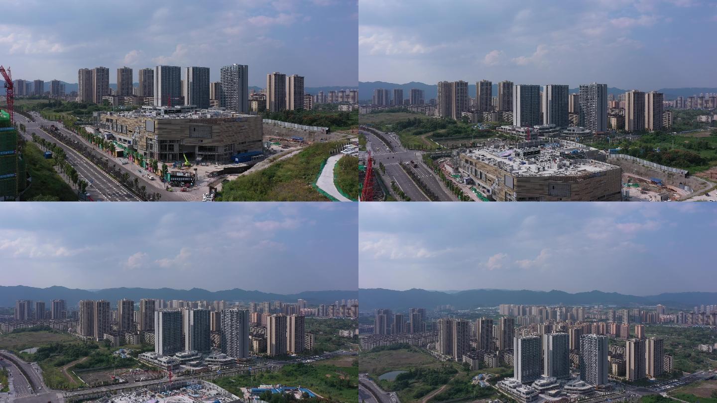 航拍重庆蔡家商业项目大有境建设震撼空镜头