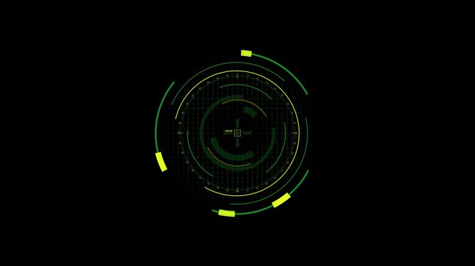 4k数字绿色逼真雷达，目标在搜索监视器上，海军声纳，导航界面上的军事搜索系统壁纸。股票视频