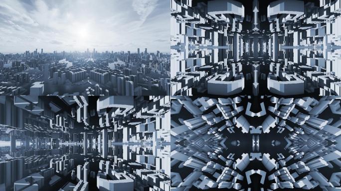 城市变化变幻抽象城市