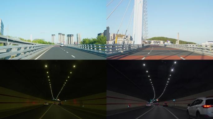 立交桥和隧道车内视角4K60帧