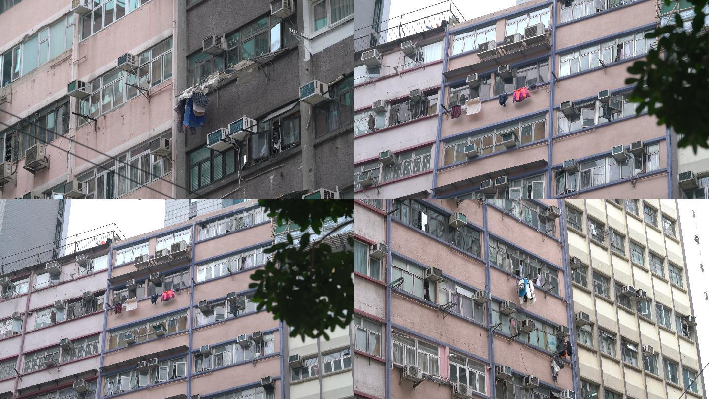 香港旧公寓三张照片