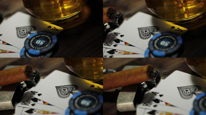 扑克筹码雪茄酒水