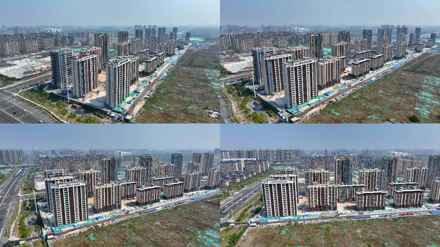 山东潍坊城市建设航拍空镜