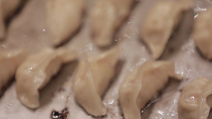 煎饺 锅贴  早餐 小吃 美食 制作过程