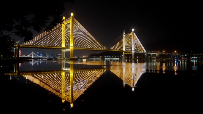 4K实拍福州夜景大桥
