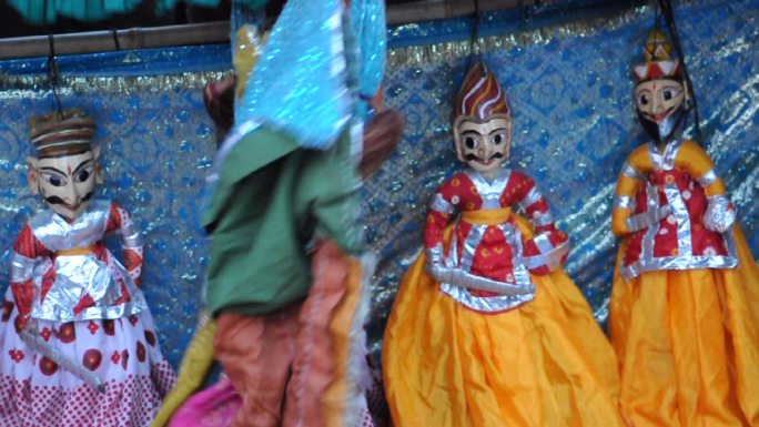 拉贾斯坦邦木偶现场表演