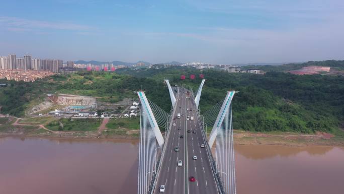 超低空后来航拍蔡家自贸区蔡家大桥震撼空镜