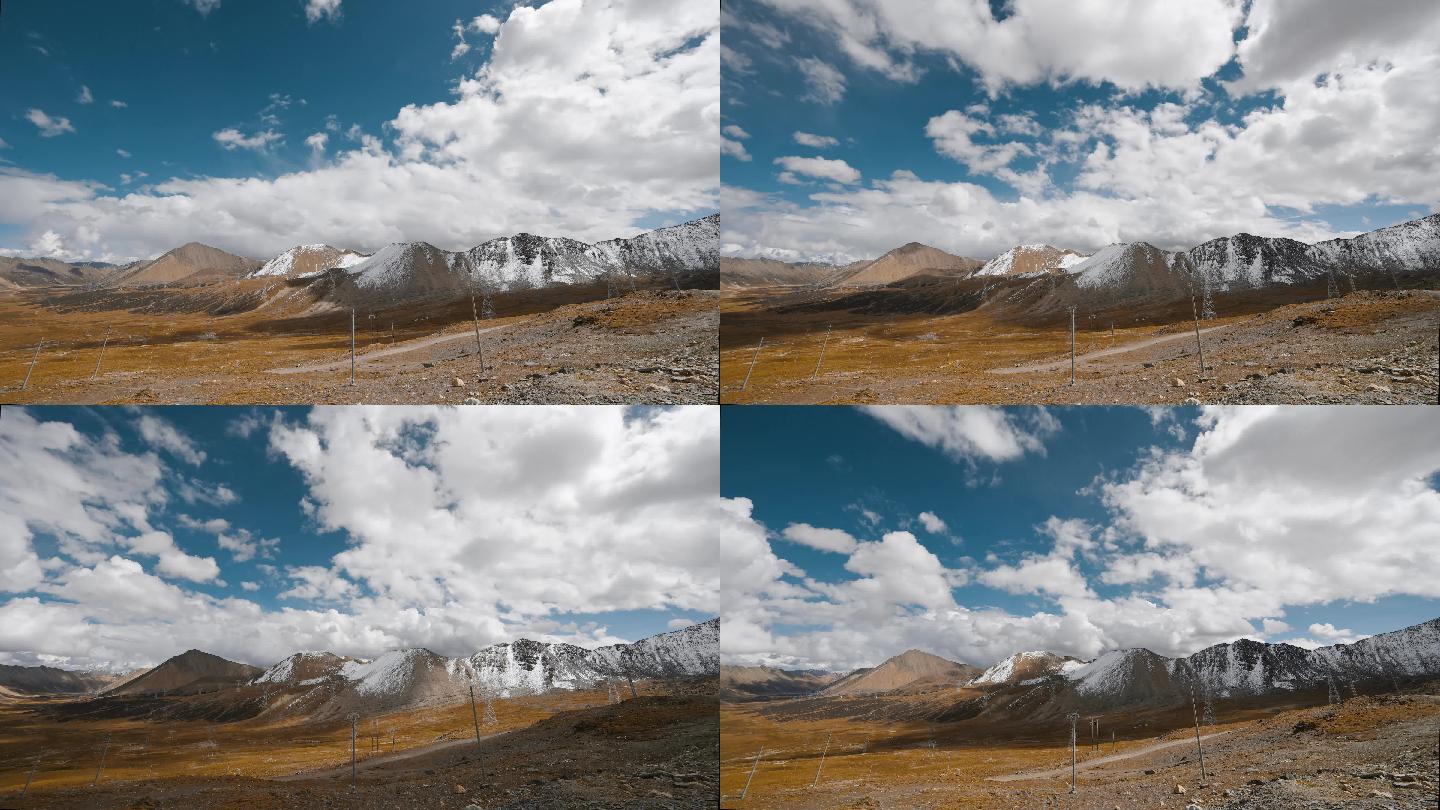 中国西部西藏风光延时视频高山雪山云雾变化