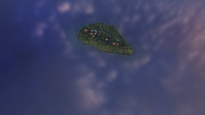 岸边小岛岛屿绿水青山水面江面湖水 水资源