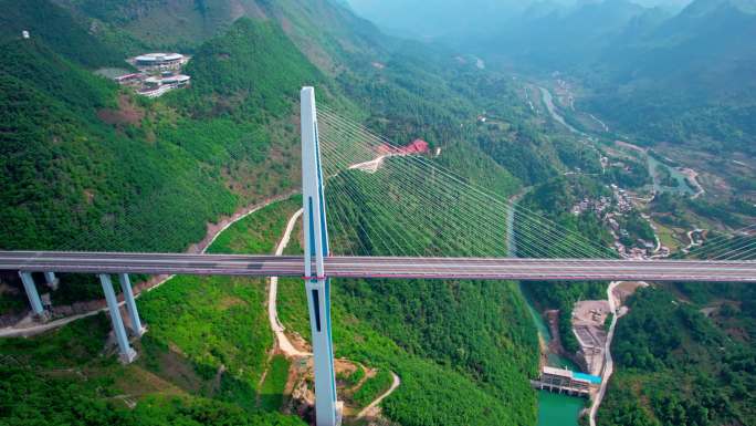 4K航拍贵州平塘大桥天空之桥桥梁素材
