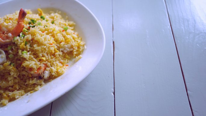 鲜大虾炒饭美食炒饭