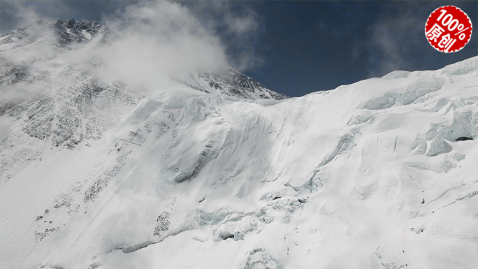 稀少4K鸟瞰喜马拉雅山脉雪山峭壁航拍