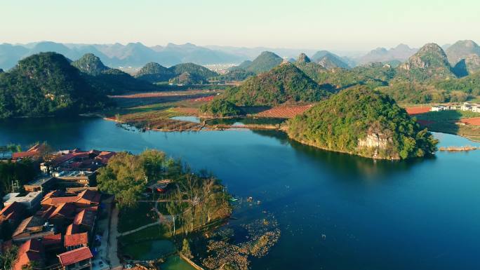 云南文山州普者黑旅游景区航拍