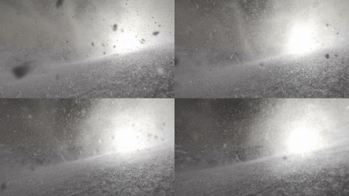 高清超慢Mo：相机上的雪花喷洒