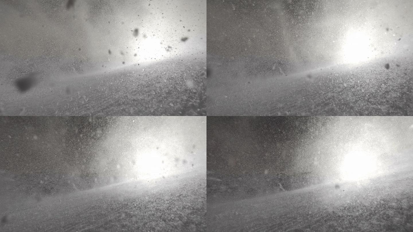 高清超慢Mo：相机上的雪花喷洒