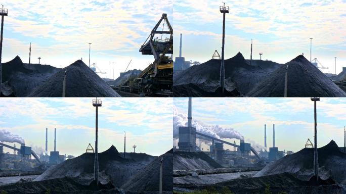 钢铁和煤炭。清晨工业区