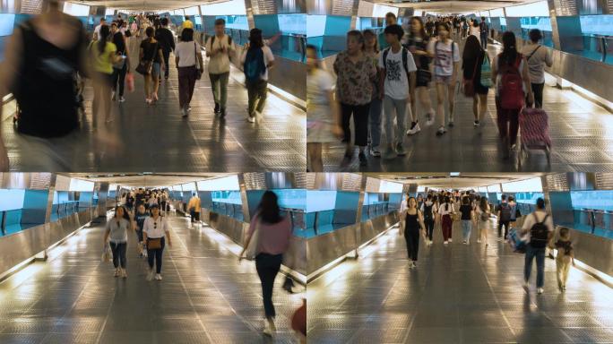 久而久之，香港中区天桥上挤满了面目全非的人