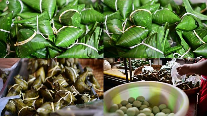 购买粽子咸鸭蛋端午节传统民俗美食制作