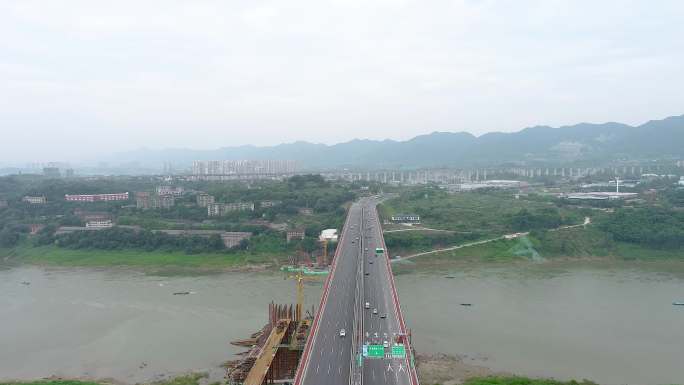 航拍礼嘉嘉陵江大桥2022.5.31
