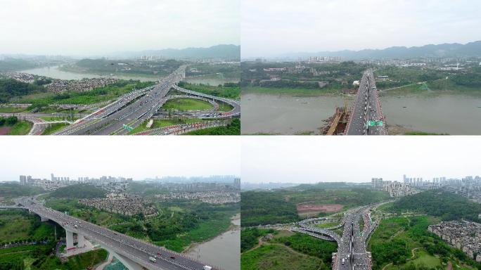 航拍礼嘉嘉陵江大桥2022.5.31