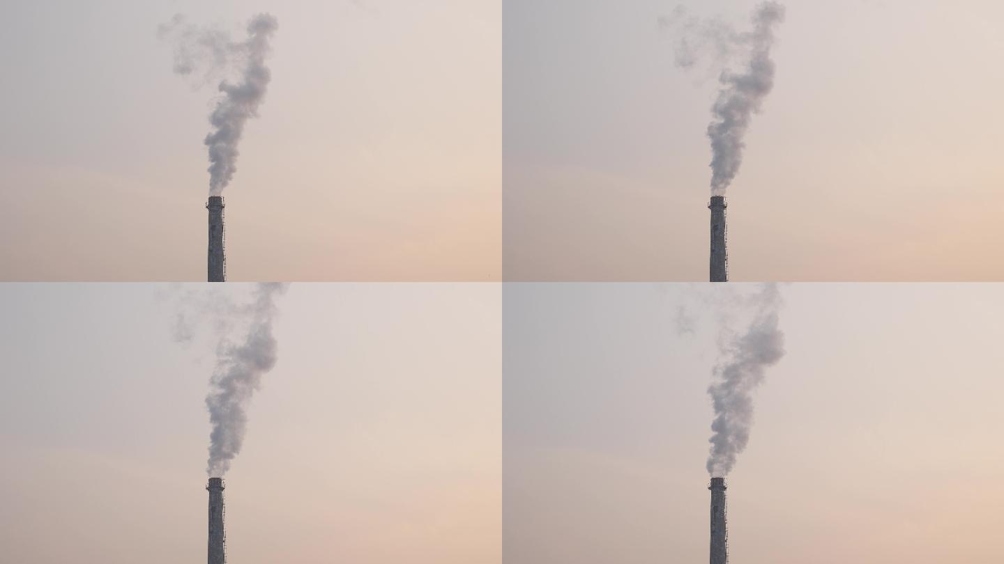 阴天的烟囱碳达峰碳中和碳排放
