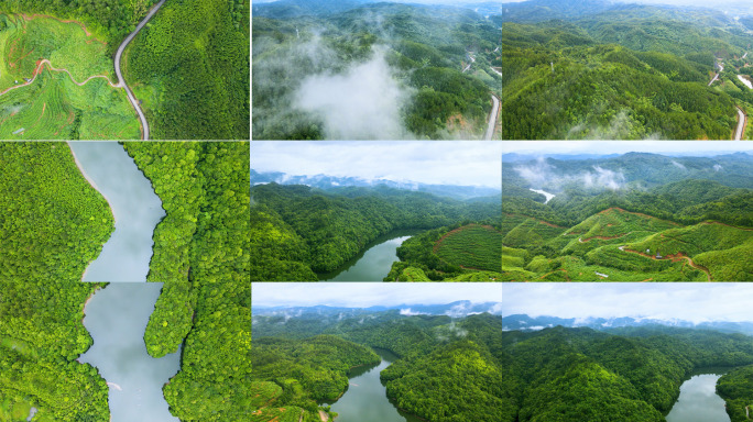 4K航拍福建三明市绿水青山自然风景