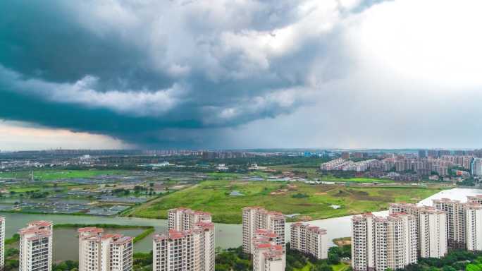 4K风暴雷暴下雨航拍延时