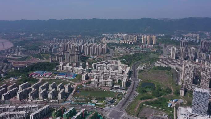 超高空航拍重庆蔡家发展建设震撼空镜