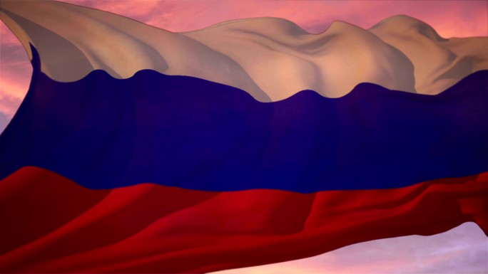 俄罗斯国旗飘扬的旗子