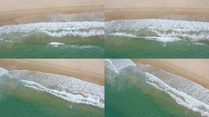 空无一人的三亚亚龙湾海滩 沙滩海浪