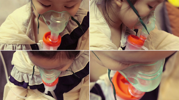小孩儿童做雾化治疗儿童感冒支气管炎