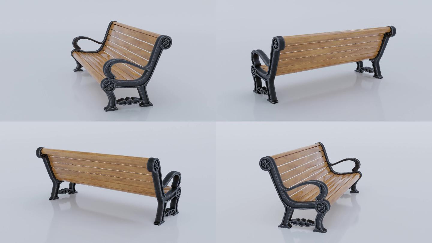 写实公园长椅-Blender模型