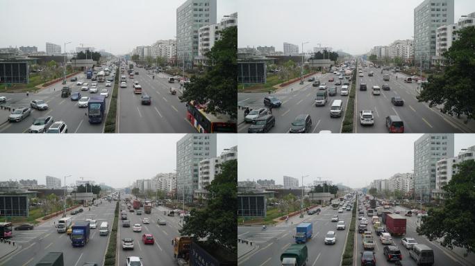 车流红绿灯城市道路延时摄影