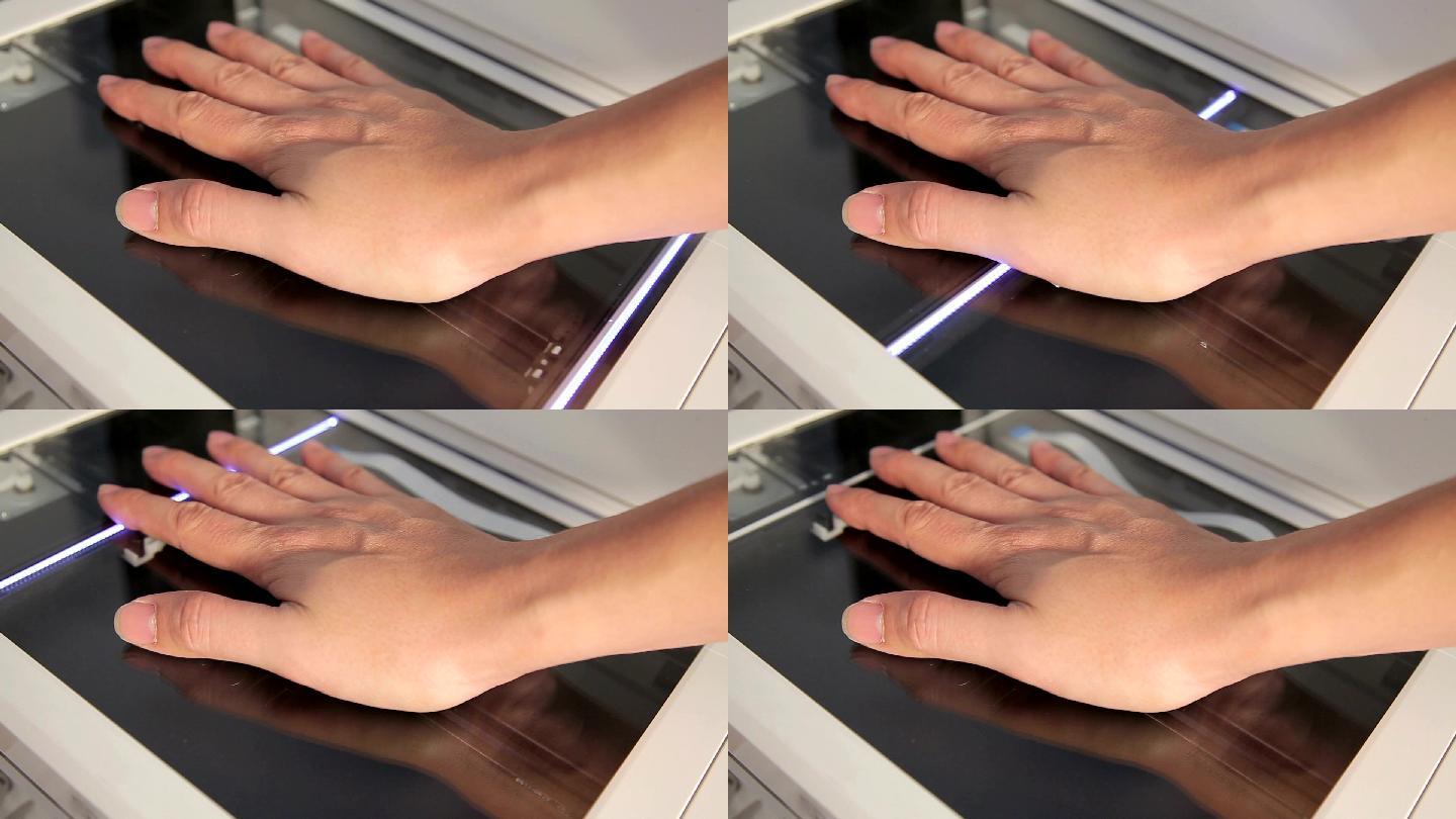 扫描手-身份概念扫描手掌扫描指纹