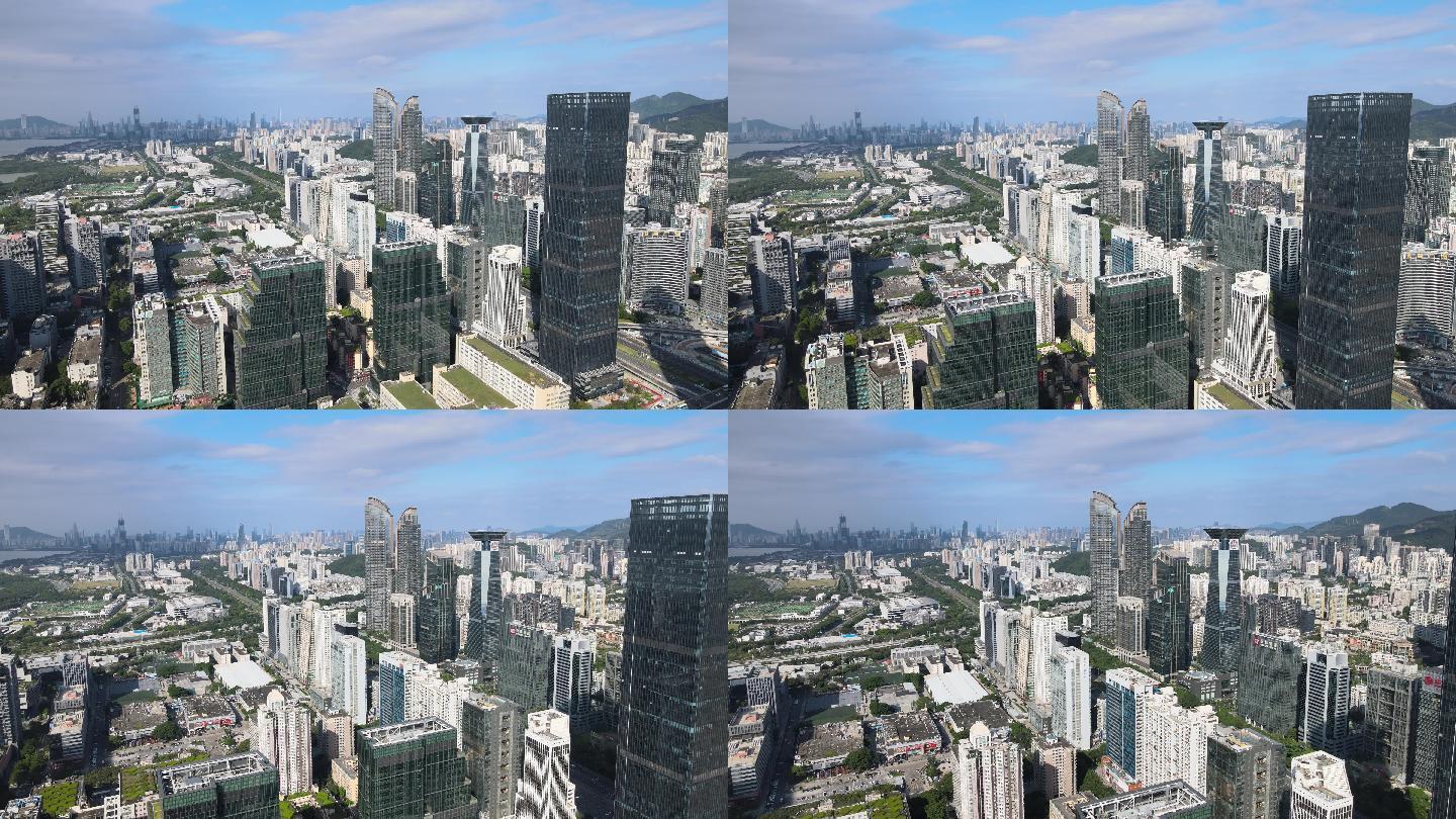4K航拍深圳高楼中心摩天大楼城市风光